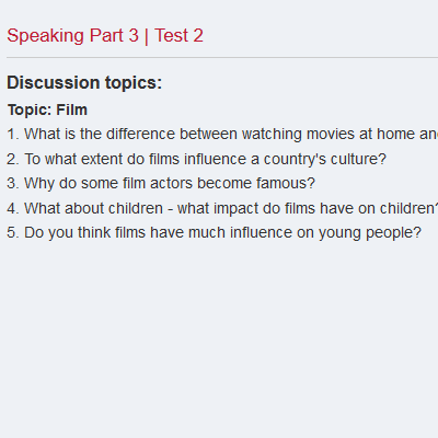 Speaking Part 3 | Test 2