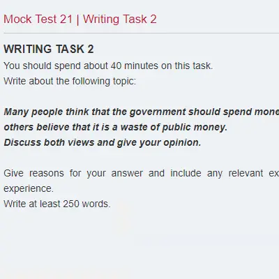 Mock Test 21 | Writing Task 2